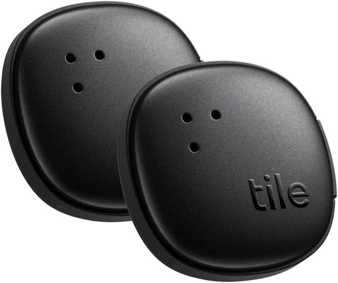 Tile by Life360 Sticker - Small Bluetooth Tracker, Remote Finder and Item Locator for Bikes, Glasses and More. Both iOS and Android Compatible. Phone Finder. 2-Pack (Black)
