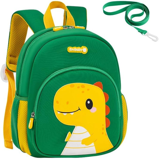 Padgene Toddler Harness Backpacks Safety Leash Kids Anti Lost Kindergarten Preschool Backpack Neoprene Lightweight Animal Schoolbag 3D Cartoon Dinasour Mini Travel Bag for Boys Girls