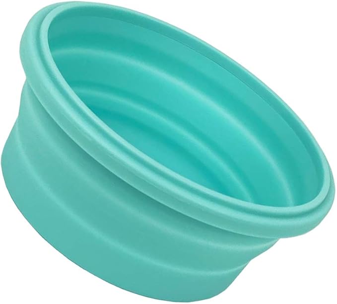 Collapsible Bowl Silicone Collapsible Container Food Storage Containers Collapsible Camping Bowl for Travel Camping Hiking with Airtight Plastic Lids and 2Pack Silicone Dish Sponges- Blue, 800ml