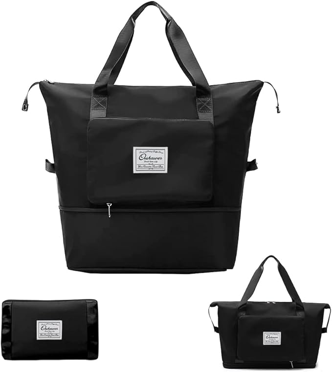 Large Capacity Foldable Travel Bag Expandable Portable Carry on Bag Dry&Wet Separation Sports Duffel Bags
