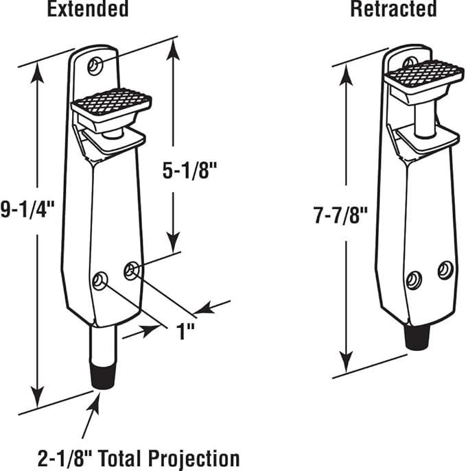 Pacific Doorware Heavy Duty Spring Loaded Step Down Push On Door Holder/Stopper (1, Aluminum)