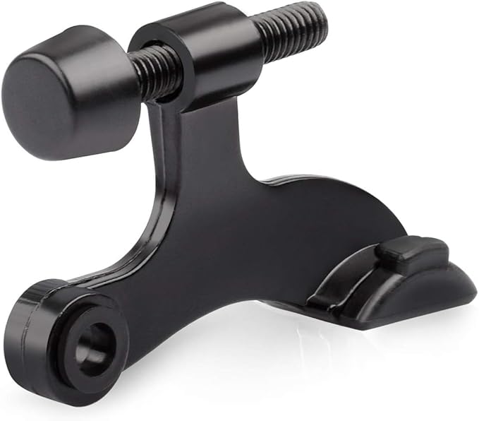 HOMOTEK 24 Pack Hinge Pin Black Door Stopper,Adjustable Deluxe Heavy Duty Door Stopper 2-1/2"x1-3/4”,with Black Rubber Bumper Tips