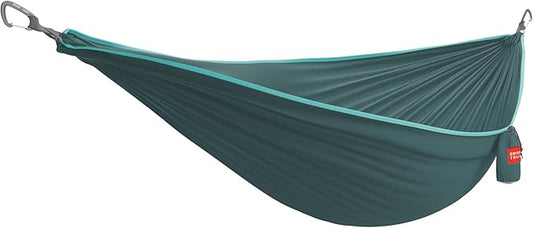 Grand Trunk TrunkTech Single Hammock - One Person Camping, Portable, and Travel Hammock - Nylon and Weather-Proof - Strap to Trees, Deep Teal with Turquoise Trim