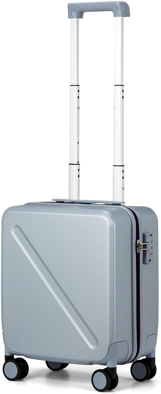 MILADA Underseat Carry On Luggage with Wheels 16 Inch Small Suitcase Personal Item Underseat Carry On Bag TSA Approved Carry On Luggage Hard Shell Suitcases Mini Travel Luggage, Grey