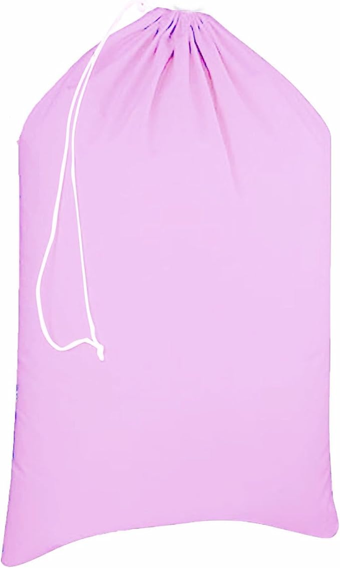 Urban Villa Laundry Bag Canvas|Dirty Clothes Travel Laundry Bag|Machine Washable|Reusable College Hostel Hamper Liner Bag Garments Delicates Drawstring Closure 1 Pack Pink Color|Size 28X36 Inches