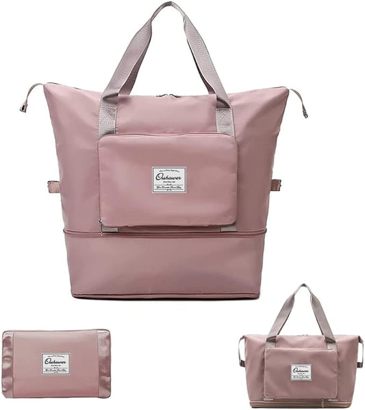 Large Capacity Foldable Travel Bag Expandable Portable Carry on Bag Dry&Wet Separation Sports Duffel Bags
