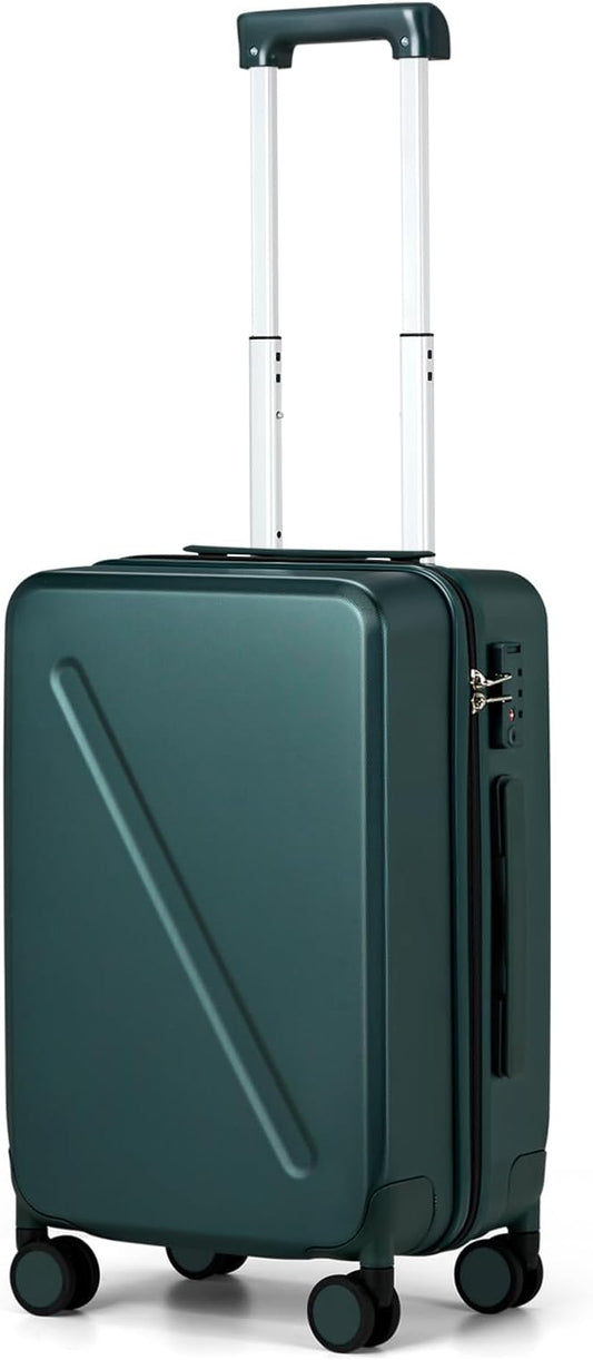 MILADA Carry On Luggage 22x14x9 Airline Approved Hard Shell Suitcases TSA Approved Carry On Luggage With Wheels 20 inch Carry On Suitcase Travel Luggage Carry On Bag, Blackish Green