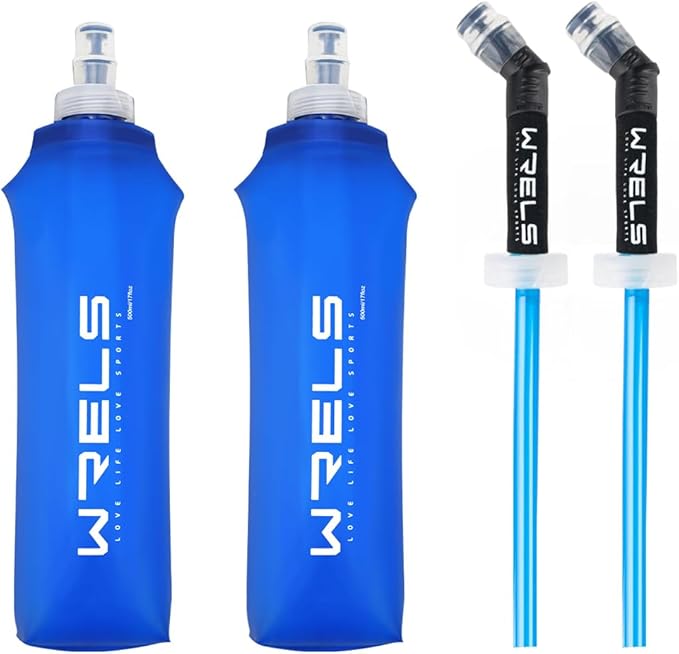 Folding Soft Flask Portable Collapsible Running Lightweight Water Bottle for Outdoor Sports,Travel with Mouthpeice Cover