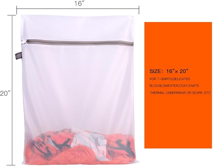 Kimmama Laundry Bag Mesh Wash Bags, Washing Machine Wash Bag, Net Washer Sack with Zipper, Dryer Pouch for Cleaning and Drying Cloths, Garment, Delicates, Intimates, Bra, Pant, Sock, Small Toys
