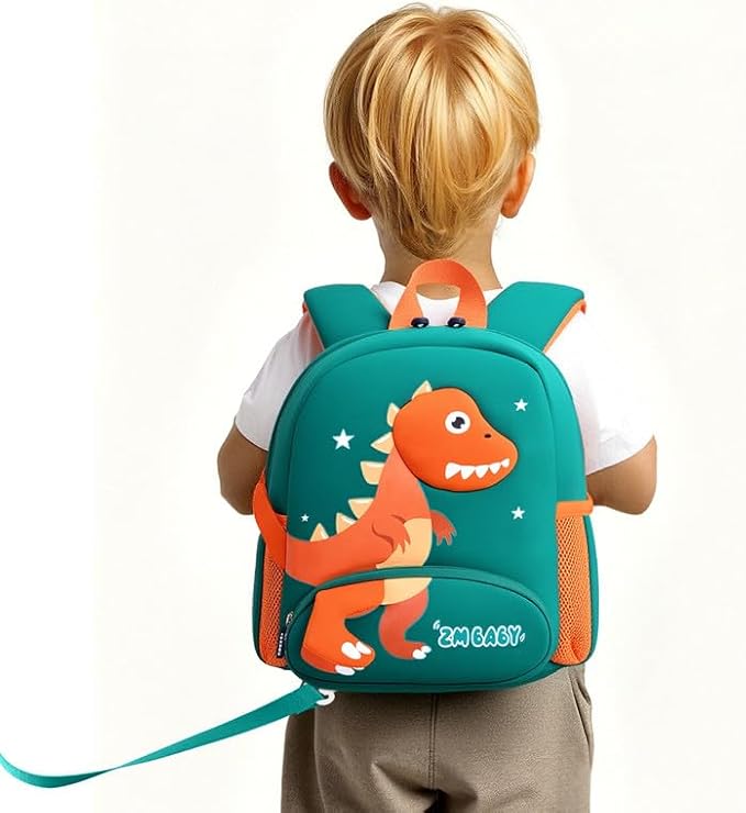 Padgene Toddler Backpacks Kids Preschool Backpack Waterproof Neoprene Animal Schoolbag Lunch backpack 3D Cartoon Mini Travel Bag for Boys Girls Ages 3-5