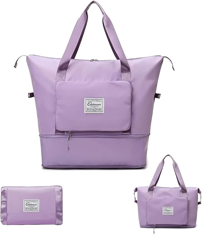 Large Capacity Foldable Travel Bag Expandable Portable Carry on Bag Dry&Wet Separation Sports Duffel Bags