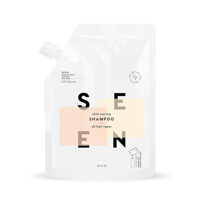 SEEN Shampoo Eco-Refill -Non-Comedogenic & Sulfate-Free Hair Shampoo- Dermatologist-Developed - Safe for Sensitive, Eczema & Acne Prone Skin