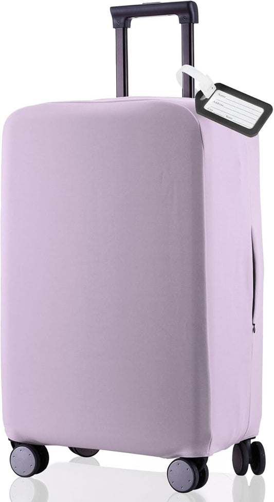 Travel Luggage Cover - Scratch-Resistant Fit 19-33 inch Suitcase Protector (Lavender Purple, 3XL)