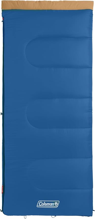 Coleman Brazos 20/30°F Adult Cool-Weather Sleeping Bag with No-Snag Zipper & Stuff Sack, Machine Washable, Great for Camping, Traveling, Guests, & More