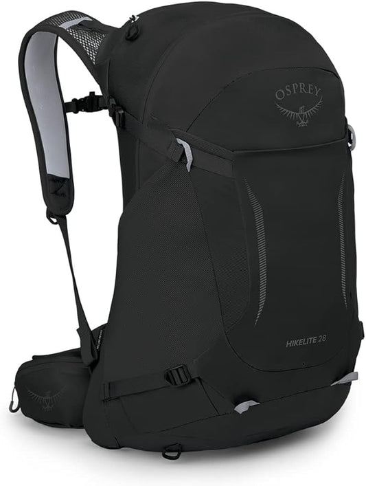 Osprey Hikelite 28L Unisex Hiking Backpack, Black, M/L