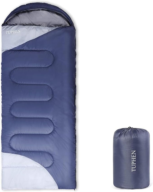 tuphen- Sleeping Bags for Adults Kids Boys Girls Backpacking Hiking Camping Microfiber Liner, Cold Warm Weather 4 Seasons Indoor Outdoor Use, Lightweight & Waterproof