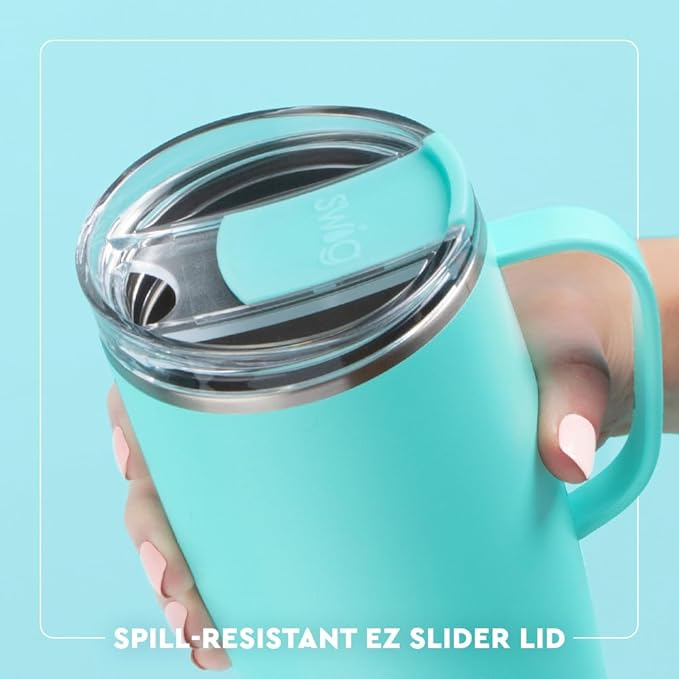 Swig Life 22oz Travel Mug, Insulated Tumbler with Handle and Lid, Travel Coffee Mug, Cup Holder Friendly, Stainless Steel 22 oz Tumbler, Reusable Insulated with Lid (Virginia)