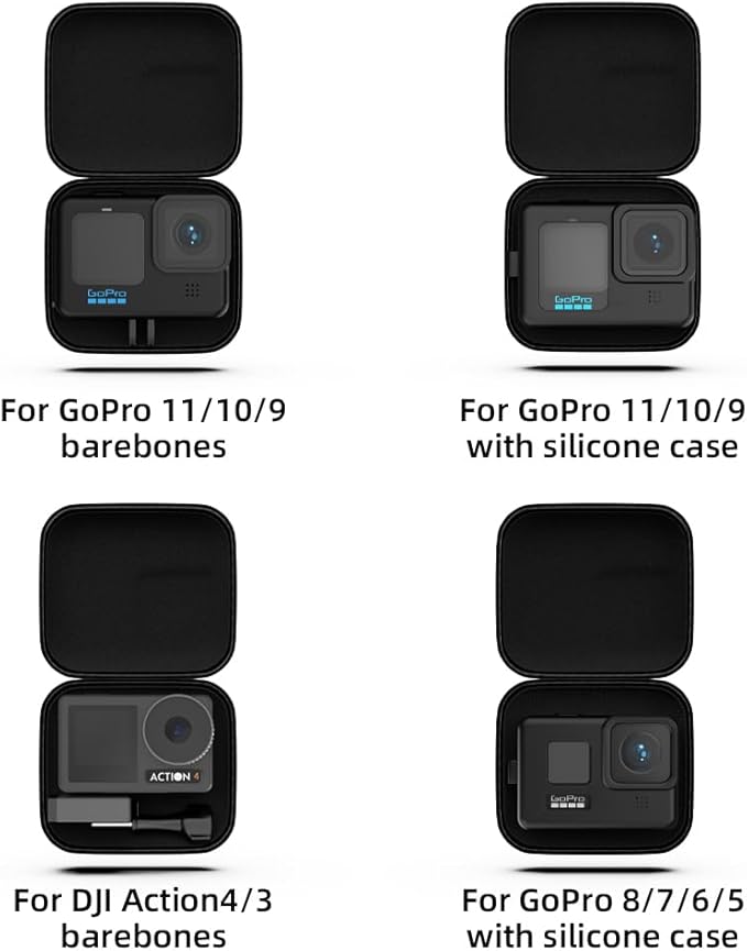 SUREWO Hard Carrying Case for GoPro Hero 13, Mini Hard Shell Carrying Case Travel Portable Storage Bag for GoPro Hero 12/11/10/9/8/7/6/5/4,DJI Osmo Action 3,AKASO,Campark,YI Action Camera and More