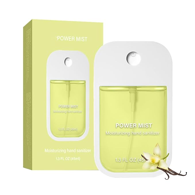 Power Mist Hydrating Hand Sanitizer Spray, Portable Travel-Size Hand Sanitizer Spray, 500-Sprays Each，Suitable for Both Adults and Children (Vanilla)