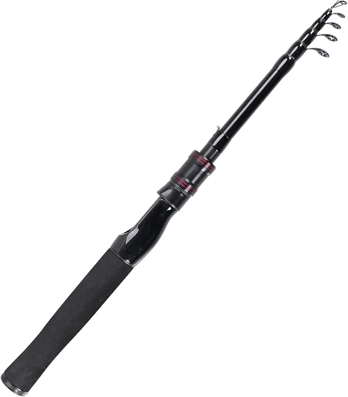 Telescopic Fishing Rod, Collapsible Fishing Rod Portable Spinning Pole for Saltwater and Freshwater, Carbon Fiber Lightweight and Compact Design