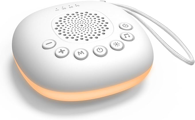 Portable White Noise Machine for Baby Adults, Rechargeable Brown/Pink Noise Sound Machine for Sleeping, 20 Soothing Sounds with Night Light for Travel, Nursery, Office Privacy & Noise Canceling