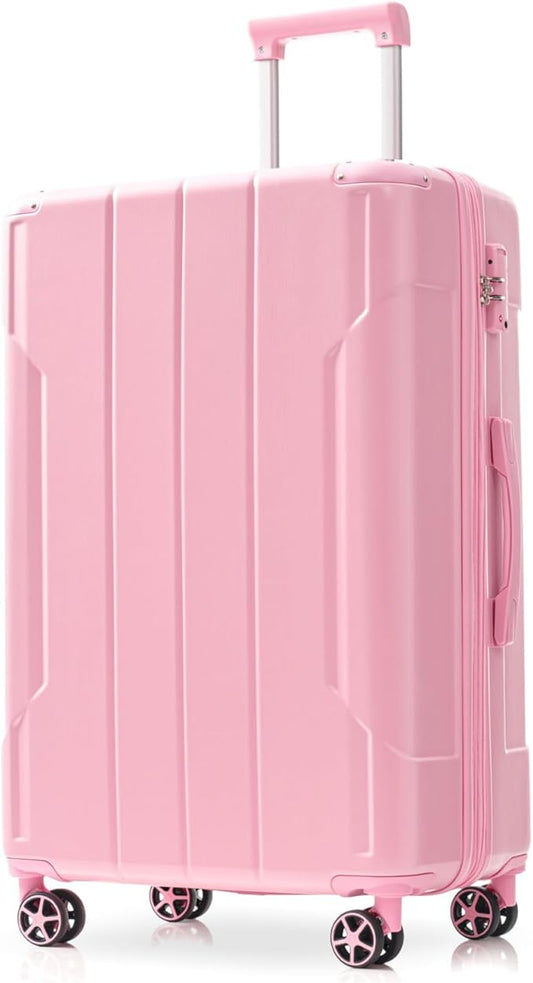 Merax 24 Inch Expandable Checked Luggage, Hardshell ABS Medium Suitcase with Spinner Wheels, TSA Lock, Lightweight Travel Suitcase for Long Trips and Vacations