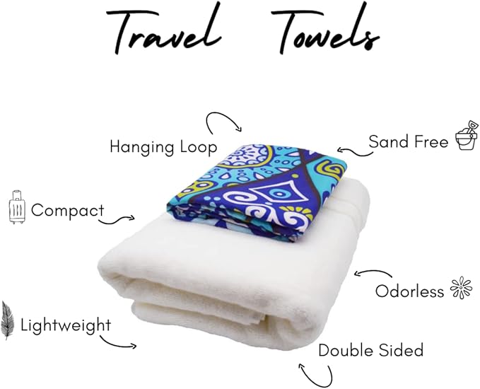 ECCOSOPHY Microfiber Beach Towel - Sand Free Towels are Quick Dry, Light Weight, Super Absorbent - Perfect Pool, Travel, Cruise, Camping Essentials - Oversized Extra Large for Adults 71x35 in