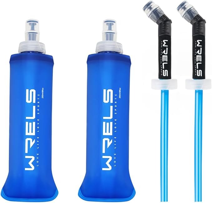 Folding Soft Flask Portable Collapsible Running Lightweight Water Bottle for Outdoor Sports,Travel with Mouthpeice Cover