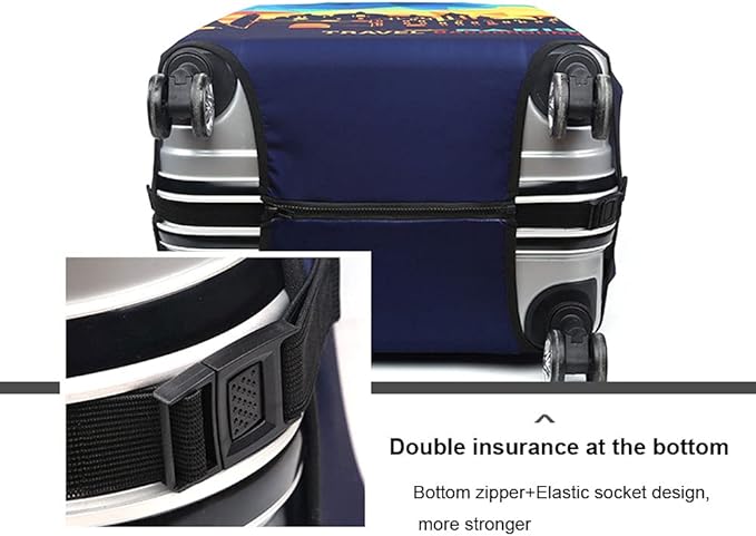 MosaiRudo Thicker Luggage Cover Elastic Suitcase Cover Protector Fits 18-32 Inch Suitcase Travel Accessories (World Map, S)