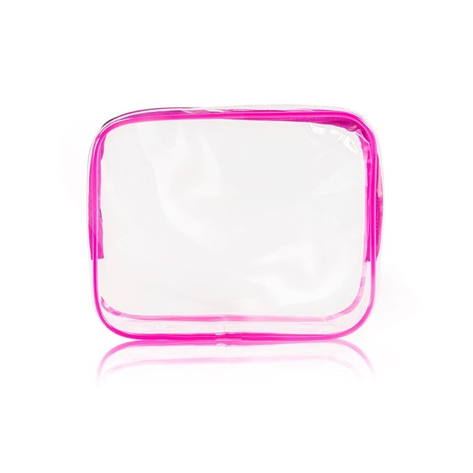 3Pcs Crystal Clear PVC Travel Toiletry Bag Kit for Women Men, Waterproof Vinyl Organizer Clear Makeup Bags with Zipper Handle Straps, Cosmetic Bag Pouch Carry on Airport Airline Compliant Bag Handbag