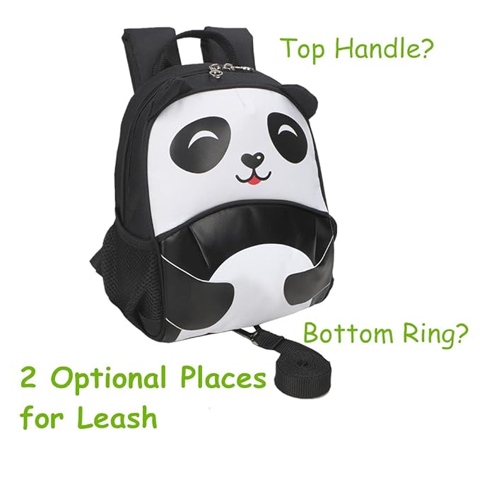 yodo Kids Insulated Toddler Backpack with Safety Harness Leash and Name Label - Playful Preschool Lunch Boxes Carry Bag, Panda