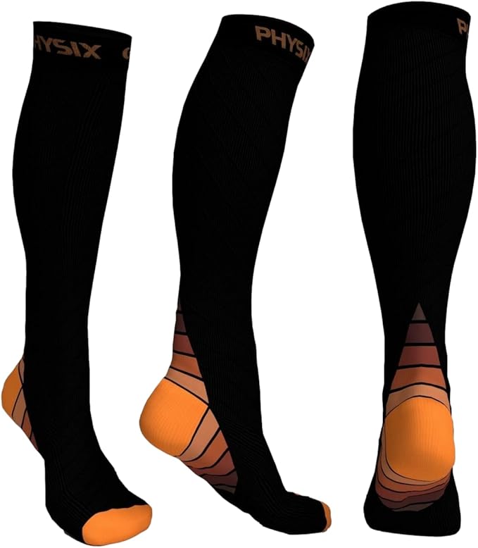 Physix Gear Compression Socks 20-30 mmHg - Men & Women - Running, Nurses, Shin Splints, Flight, Travel