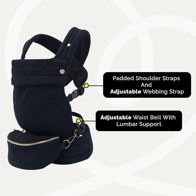 Ergonomic Baby Carrier for Newborns to Toddlers (7-35 lbs) with Adjustable Straps and Belt Bag – Comfortable, Versatile, and Stylish Babywearing Solution