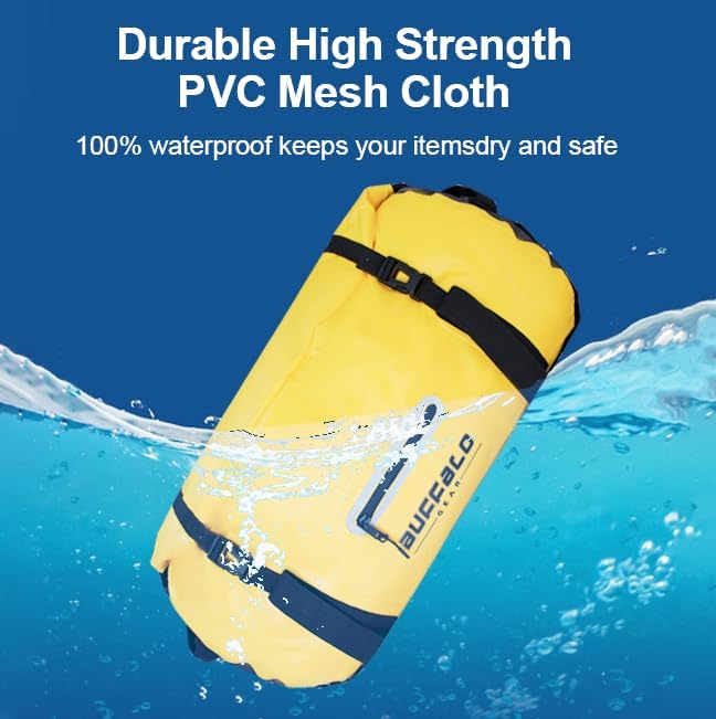 Buffalo Gear Waterproof Duffle Bag 40L 60L 80L Roll-top Dry Bag Heavy Duty Waterproof Duffel Travel Bag for Kayaking Rafting Boating Fishing Camping