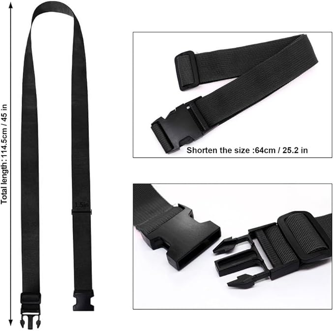 Luggage Straps for Suitcases TSA Approved, Travel Accessories to Connect Two Suitcase, Add Bag Luggage Straps for Carry On Your 3 Luggages Adjustable Buckle Belt, 2Pack Black