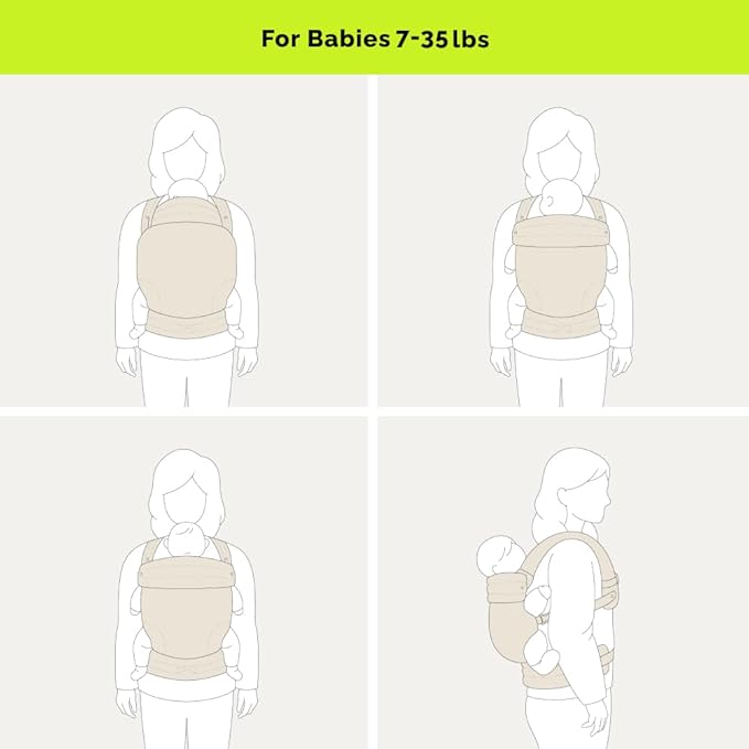 Ergonomic Baby Carrier for Newborns to Toddlers (7-35 lbs) with Adjustable Straps and Belt Bag – Comfortable, Versatile, and Stylish Babywearing Solution