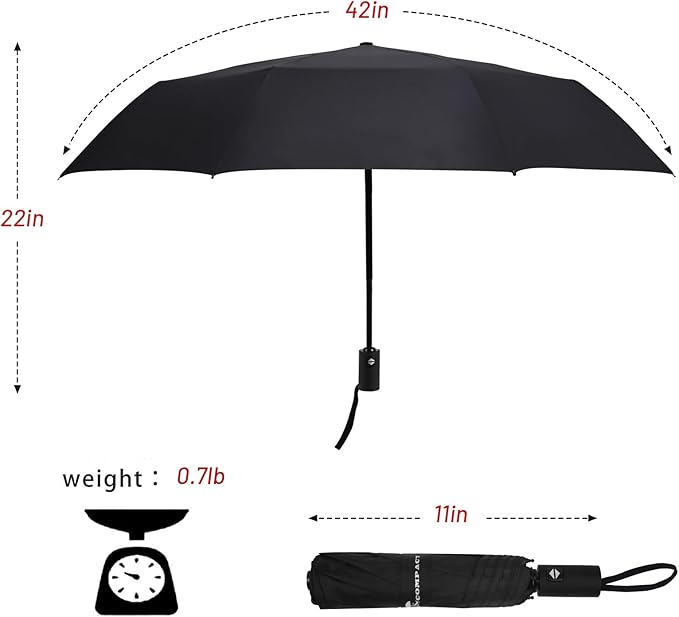 SY COMPACT Umbrella Automatic Travel Waterproof Light Folding Umbrellas Easy Carry for Women and Men