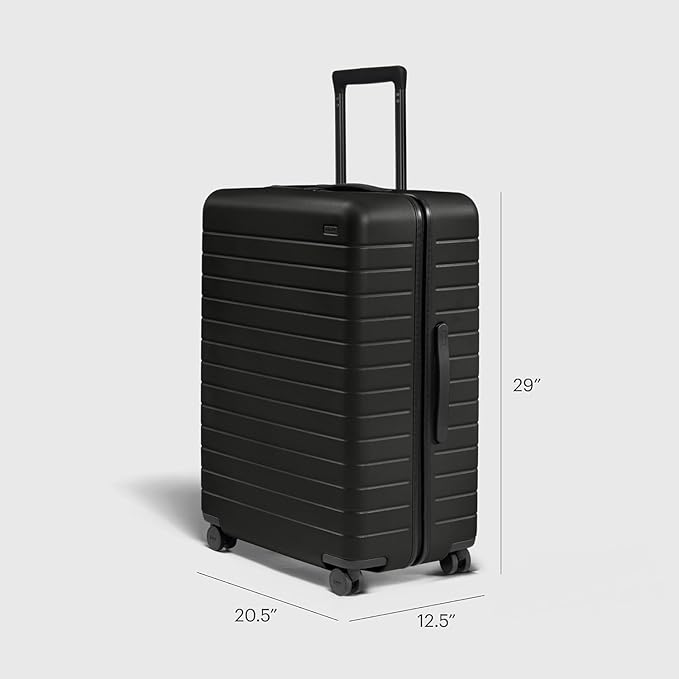 Away Large Checked Luggage, 29 Inch Hardside Suitcase with Spinner Wheels, Lightweight & Durable, TSA Lock, Jet Black