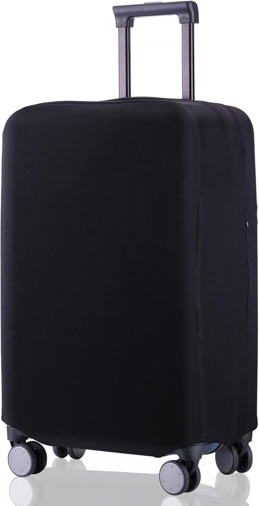 Travel Luggage Cover Suitcase Protector Scratch-Resistant Fit 19-31 Inch Suitcase, Not Included Suitcase (Black, XL(28-29inch))