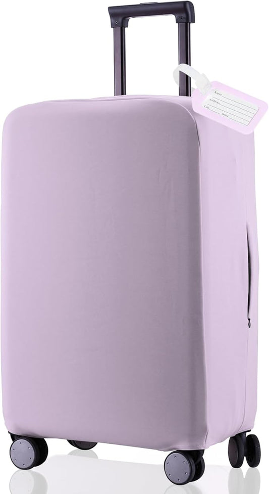 Travel Luggage Cover Suitcase Protector Scratch-Resistant Fit 19-31 Inch Suitcase, Not Included Suitcase (Lavender Purple, 2XL(30-31 inch))