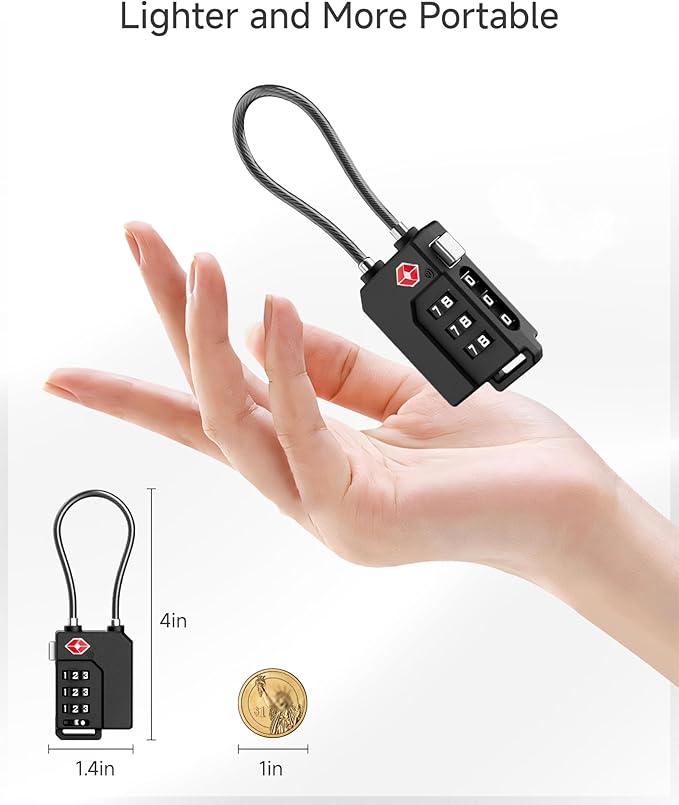 LUGGEX TSA Locks for Luggage, Suitcase Locks TSA Approved, Luggage Locks, Ease of Use & Durable