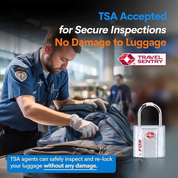 TSA Approved Luggage Locks, Ultra-Secure Dimple Key Travel Locks with Zinc Alloy Body