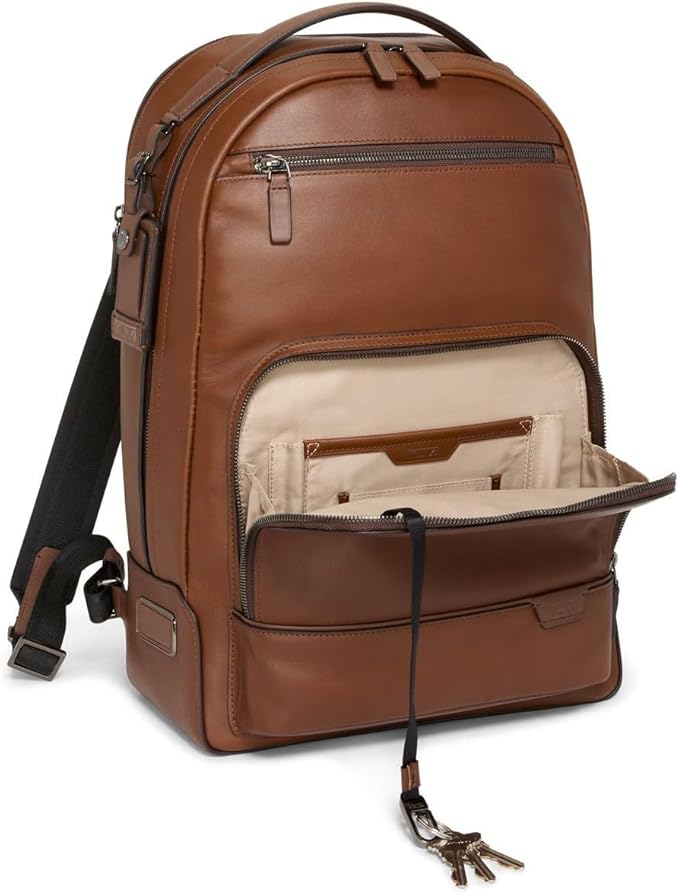 TUMI Harrison Warren Backpack - 15-Inch Laptop Backpack - Stylish Women's & Men's Backpack for Travel & Business - Cognac Leather