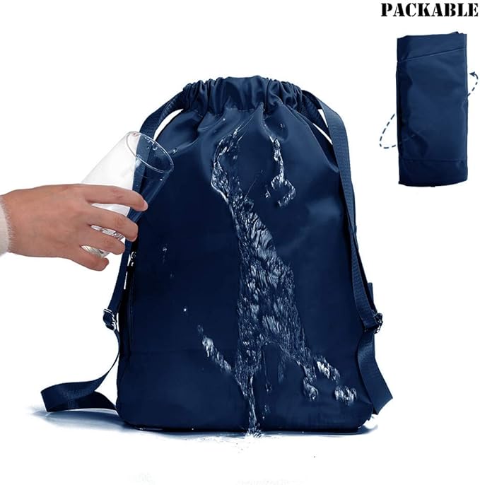 ZOORON Waterproof Drawstring Gym Backpack Bag for Men & Women, Sport Gym Sack Mini Travel Daypack