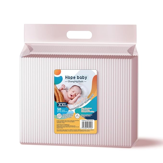 JUS COOL Incontinence Bed Pads 30”x 36”(50 Count) Disposable Baby Changing Pads, Underpads Portable Diaper Changing Pads, Soft Bed Pads Ultra Absorbent and Waterproof