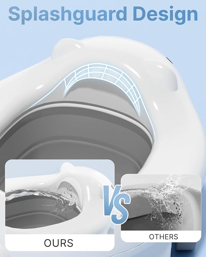 2 In 1 Portable Potty Seat, Travel Potty Seat for Toddlers with Safety Locks, Complete with Training Charts, Storage Bag and Liner Bags, 12 Months+(1 Pack)