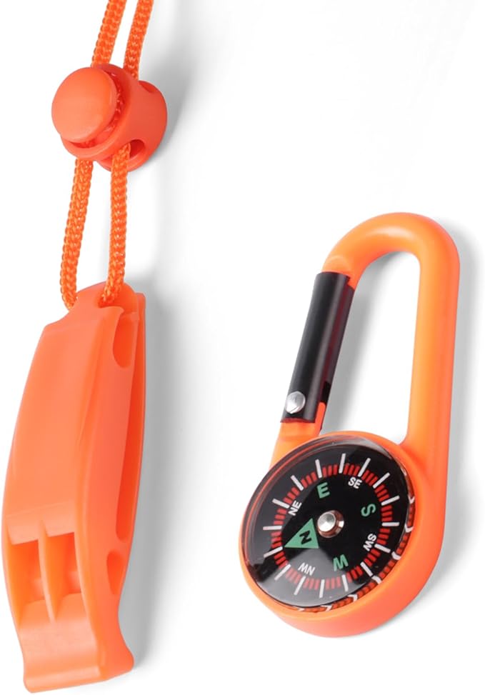 2-Pack Whistle Emergency Safety with Lanyards - High Decibel Survival Whistle for Life Jackets, Boating, Kayaking, Hiking, Hunting & Rescue