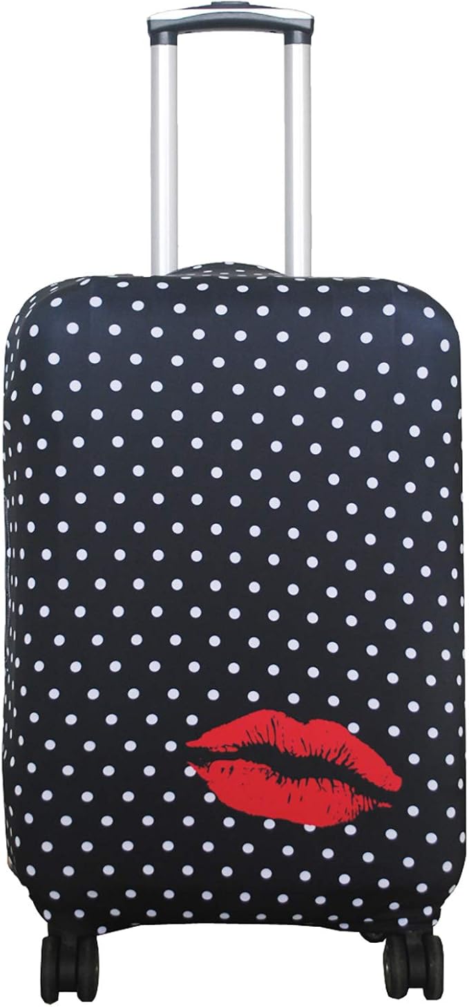 Explore Land Travel Luggage Cover Suitcase Protector Fits 18-22 Inch Case (Polkadot, S)