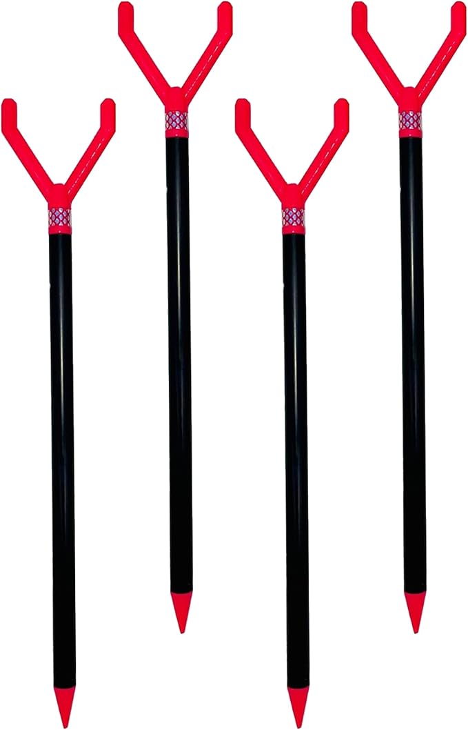 Fishin’ Stix Trident Telescoping Fishing Rod Holders – Extendable 12"–30", 50 lb+ Capacity, Sand Stake Pole Stand for Surf Fishing, Bank Angling, Catfish Rods, Lure & Bait Setup