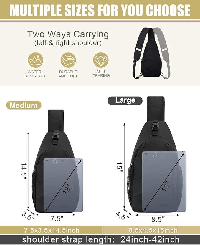 Crossbody Bags for Women Men Trendy Sling Bag Bakpack Casual Chest Bag with Convertible Shoulder Strap